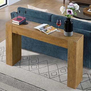 Alaterre Furniture Stockyard Solid Wood Console Table, Oak, 