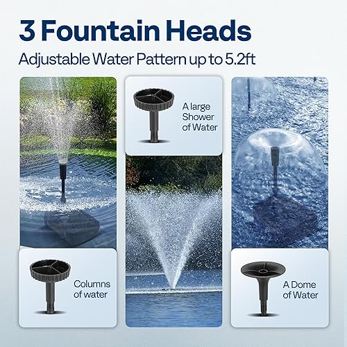 Miniatura 4 de VIVOHOME Kit de sistema de fuente de filtro de estanque todo en uno, bomba de agua sumergible de 260 GPH para estanques de hasta 790 galones