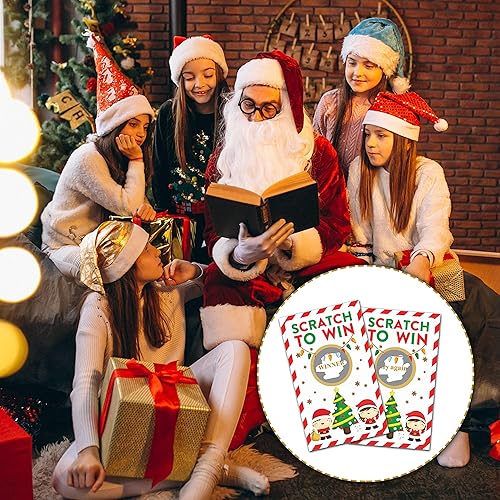 Miniatura 5 de Tarjetas de juego para rascar de Navidad  Juegos de rascar para fiestas de Navidad para niños y adultos  Boletos para rifas de Navidad  Actividades