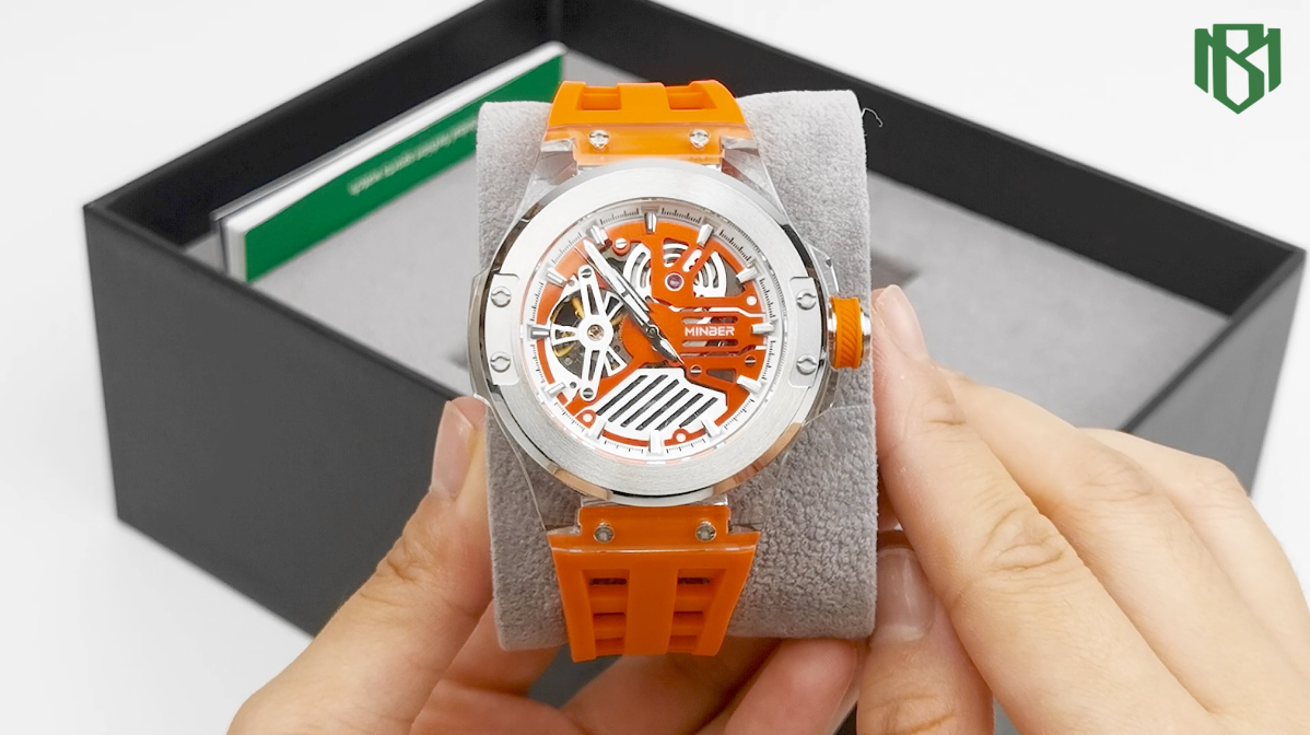 Amazon.com: MINBER Skeleton Automatic Watch, 46mm Dial with