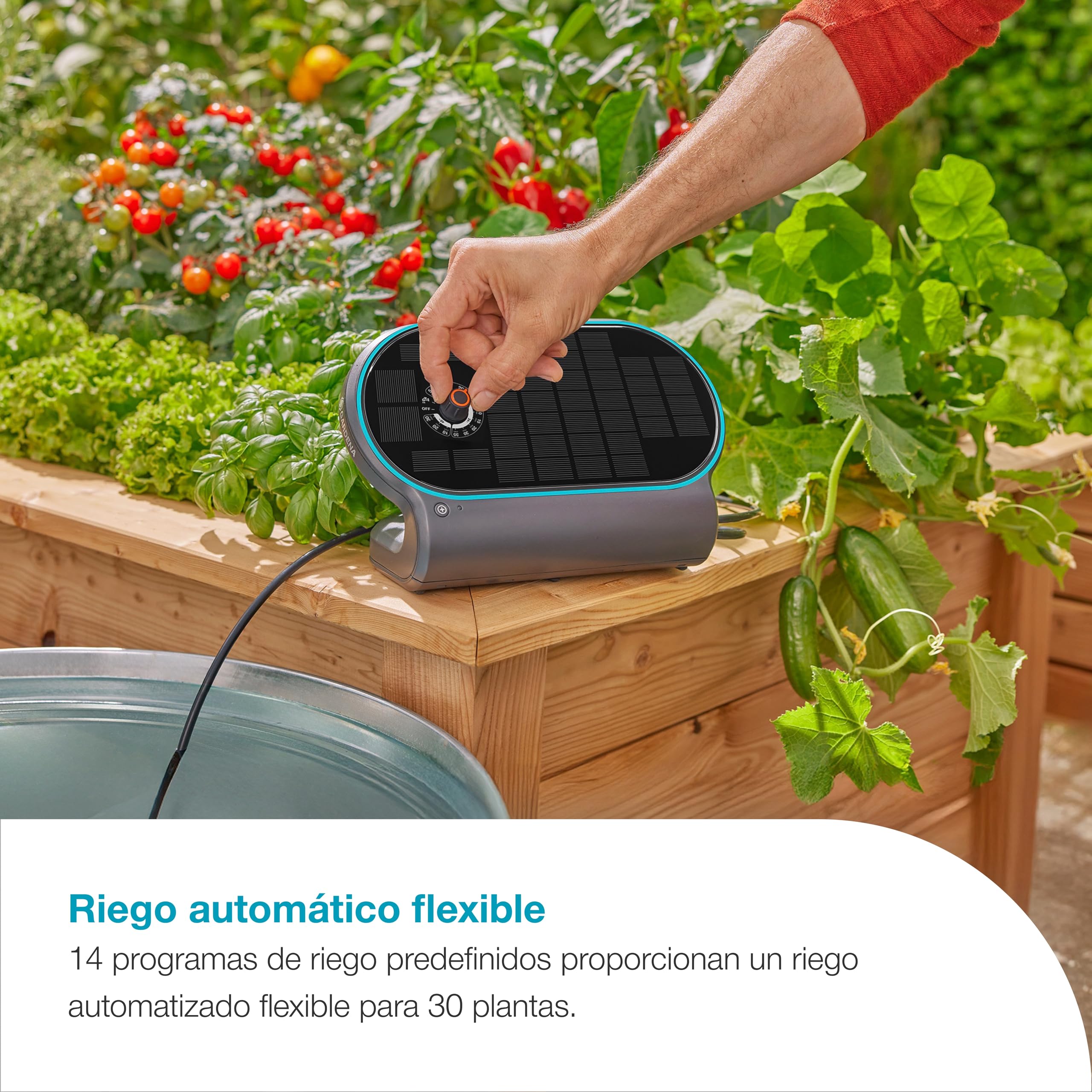 Gardena AquaBloom L Set Sistema de riego Solar, Sistema de riego automático