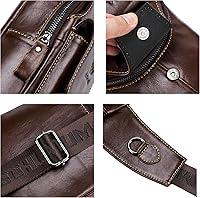 Vista 189 de LUKZIJAES Bolso bandolera de cuero genuino para hombre marrón (#1-Brown)