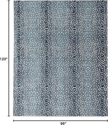Miniatura 2 de Wallard Design Antelope - Alfombras y alfombras de área 100 % lana de animal, azul guepardo, contemporáneas, hechas a mano (azul, 9 x 12)