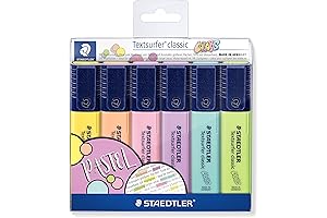 STAEDTLER Textsurfer Classic Pastel Highlighters Pack of 6