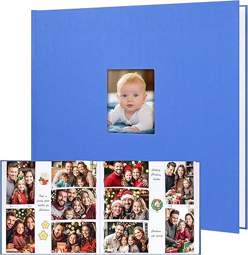 Miniatura 10 de Álbum de fotos de 4 x 6 pulgadas, 240 fotos con espacio de escritura, cubierta de cuero con ventana frontal, 240 fotos de 4 x 6 pulgadas, álbum