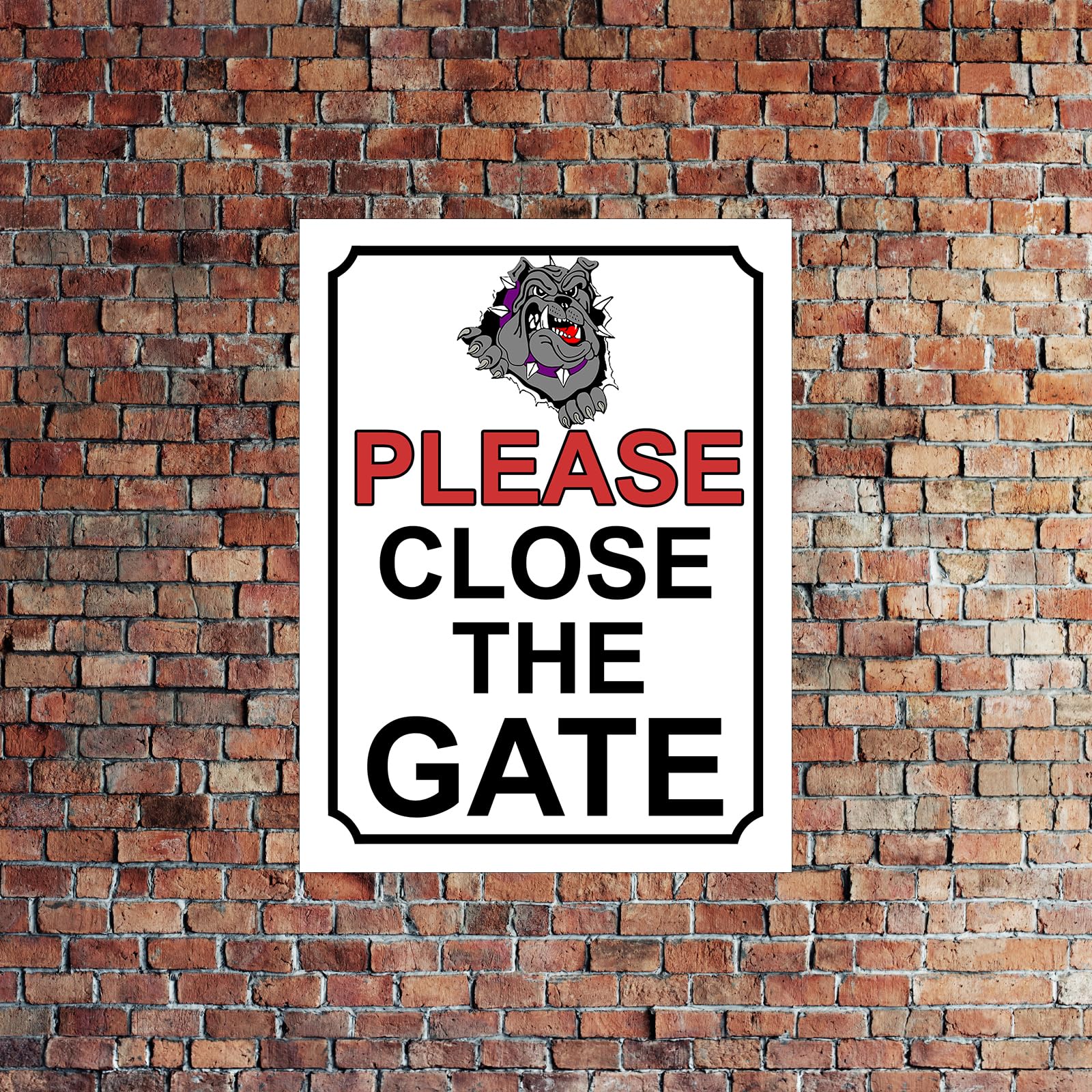 PLEASE CLOSE THE GATE BULLDOG THEME METAL SIGN 267MM X 200MM (32H1L) LARGE 10" X 8", Mixed - Image 4