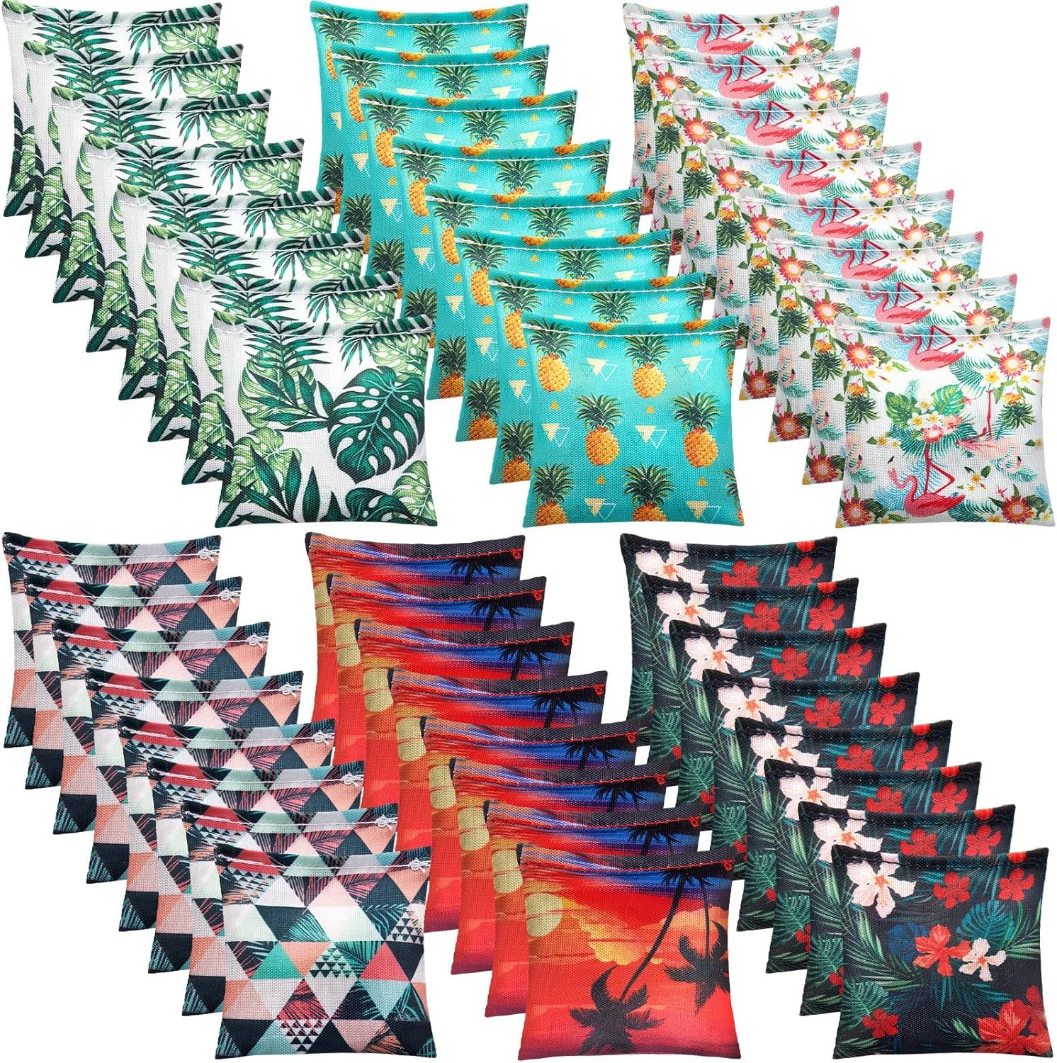 Jenaai 48 Pcs Nylon Bean Bags Colorful Bean Bag, 2.6” x 2.6” Tossing Bags