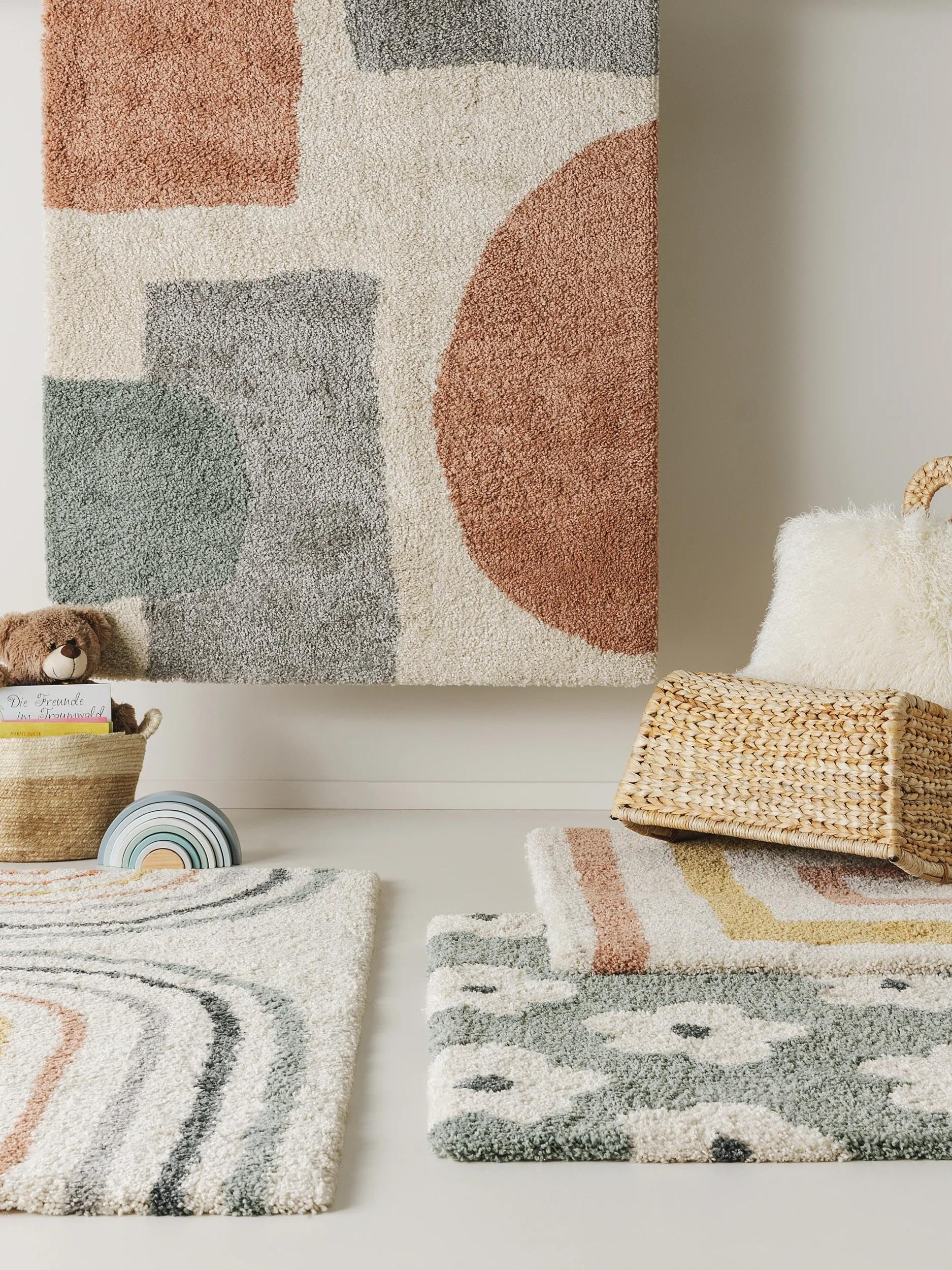 benuta Lytte Tappeto bambini Gobi - Multicolore 160x230 cm - Rettangolare e stile: Motivi infantili, Scandi Living - Facile manutenzione per soggiorno camera
