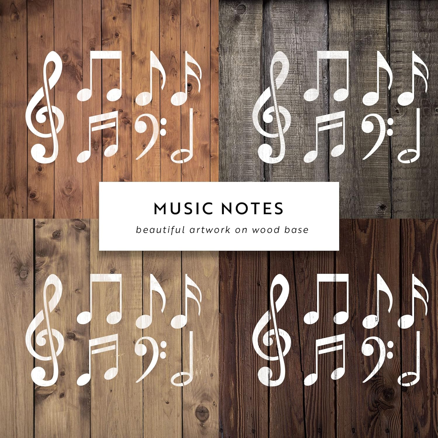 Music Notes Stencil - Large Treble Music Notes Stencil