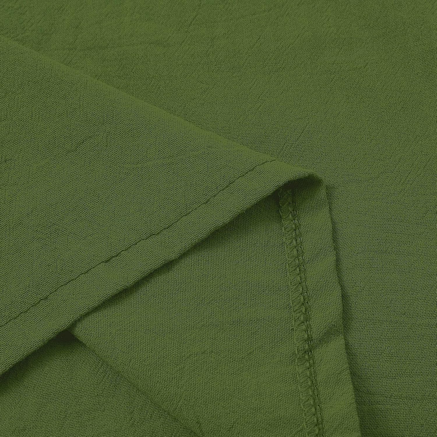 Linen Short Sets for Women 2 Piece Outfits Short Sleeve Button V Neck Shirts and Bermuda Short Sets Vacation Clothes - Image 7