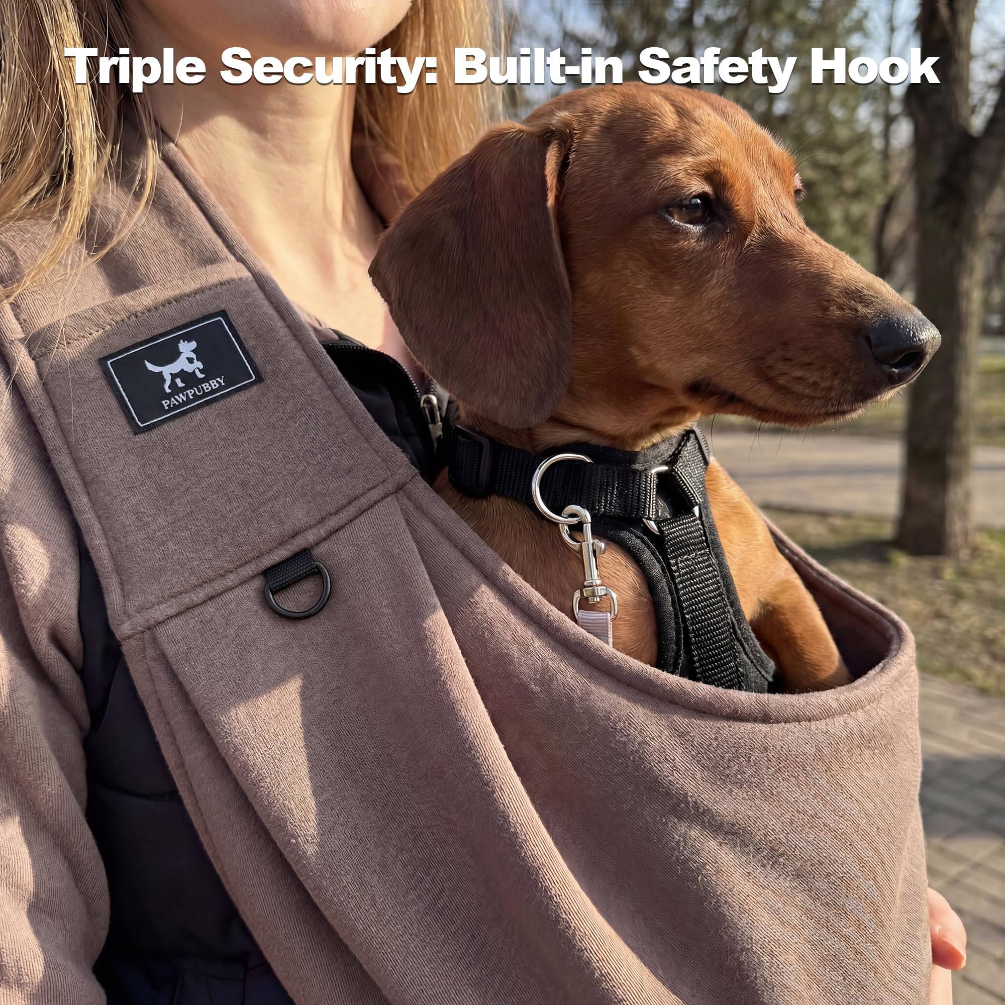 Écharpe de transport mains libres pour chien et chat de petite taille, bandoulière rembourrée réglable, double boucles de sécurité, écharpe souple pour animal de compagnie pour voyage en