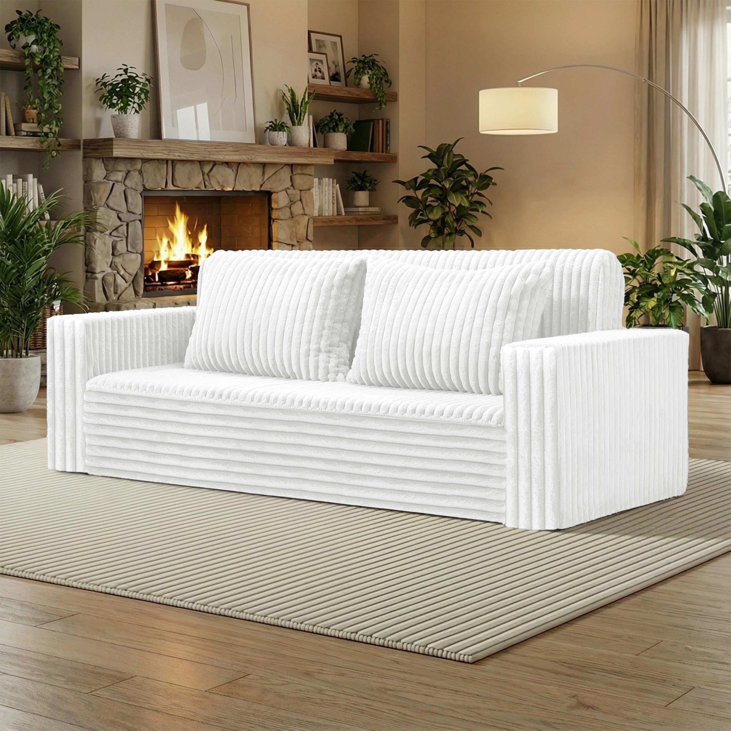 HABUTWAY Folding Sofa Bed, 2 in 1 Convertible Sleeper Chair with 2 Pillows, Portable Fold Out Chair Bed with Armrest, Comfy Floor Couch, Lazy Sofa for Living Room Bedroom Dorm Home Office, Beige