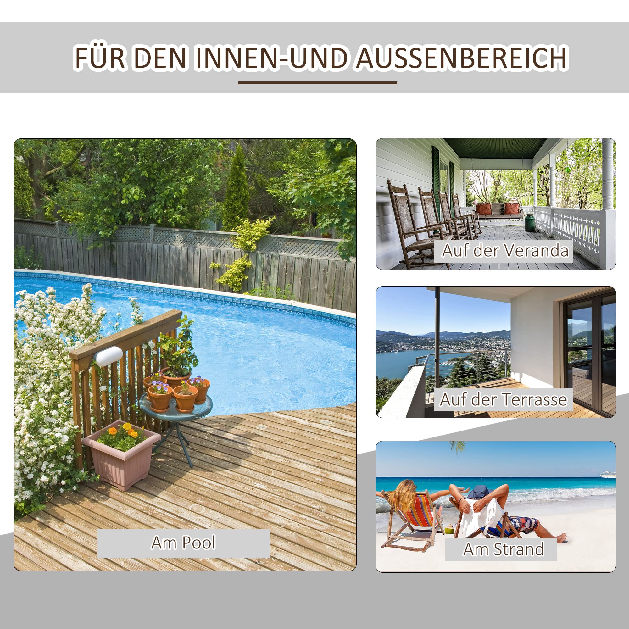 Outsunny Adirondack Gartenstuhl Adirondack Stuhl Gartensessel Gartenmöbel Balkonstuhl Weiß 77 x 94 x 97 cm