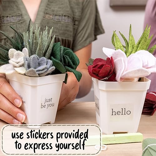 Miniatura 6 de Hapinest Kit de manualidades de suculentas de fieltro en maceta para adultos, mujeres, adolescentes y personas mayores, artes y manualidades para