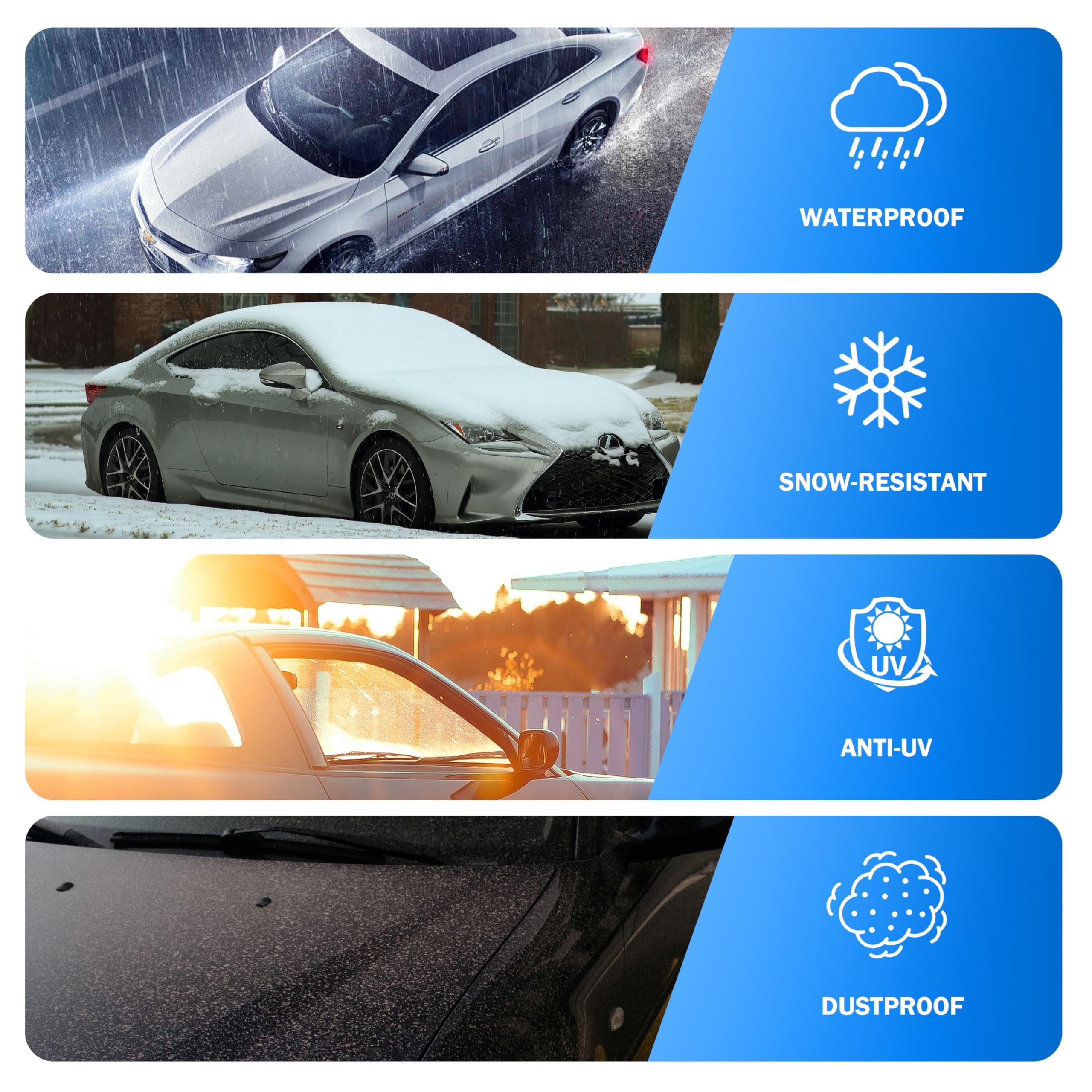 Car Cover Waterproof All Weather Outdoor Windproof Dustproof UV Protection Fit SUV — view 4