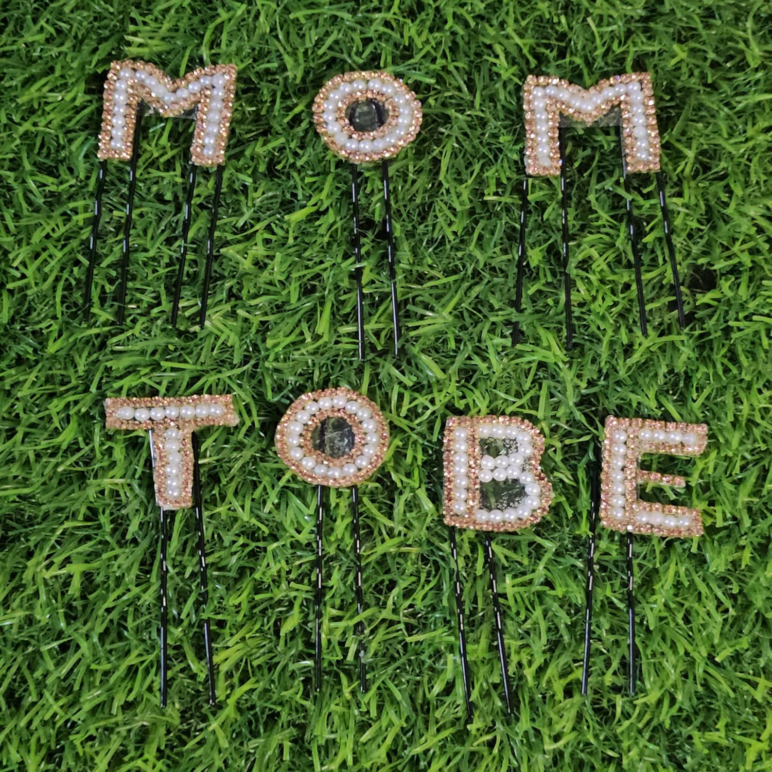 VRCreations Handcrafted MOM TO BE Hair Pins, Mother to Be, Hair Accessories with U Pin