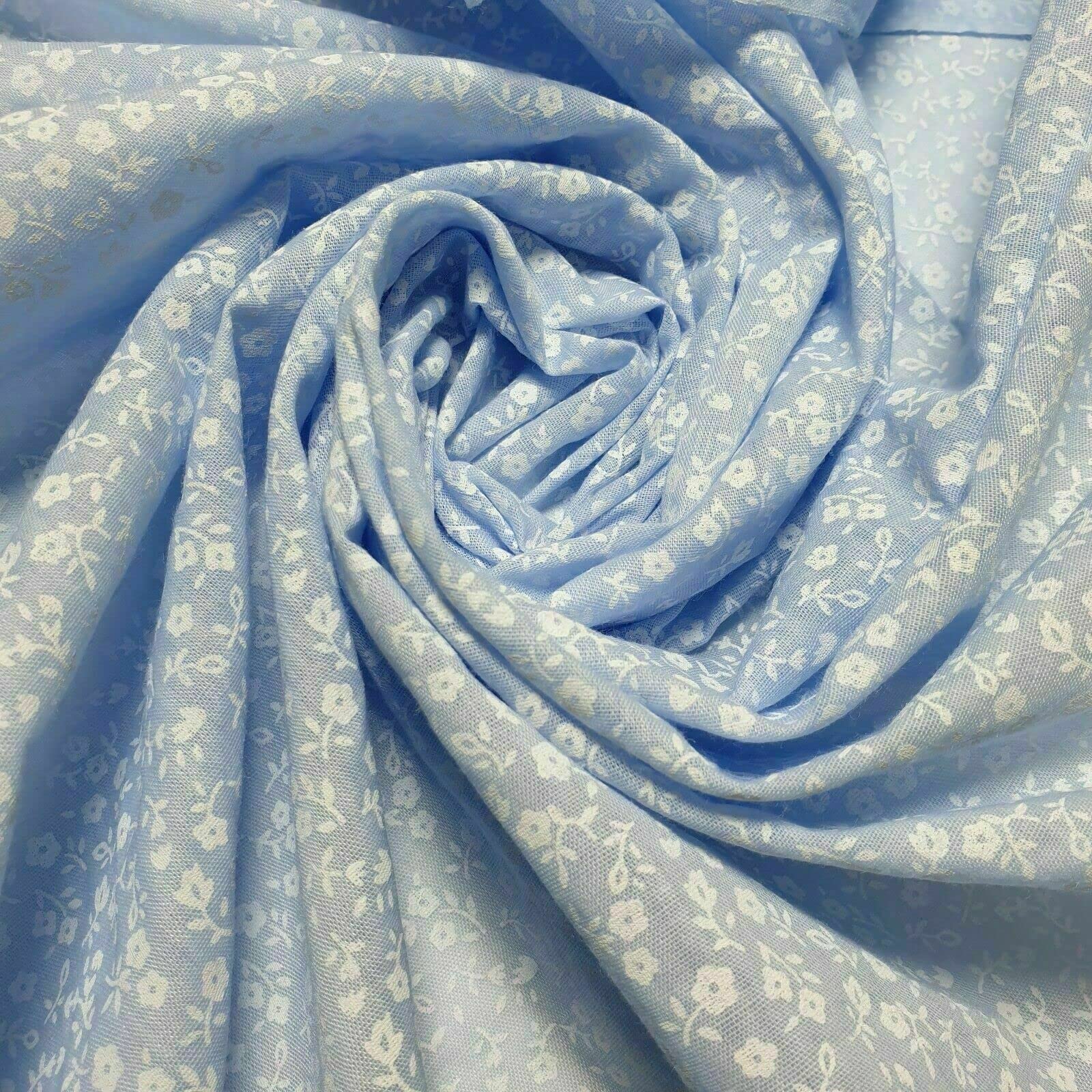 Textile Station Polycotton Prints–Fabric Similar to 100% Cotton - Print Used in Sewing Kit and Accessories-Patchwork Quilting Dressmaking fabric 44" 112cm wide by The meter UK (1 Meter, Sky Paste)