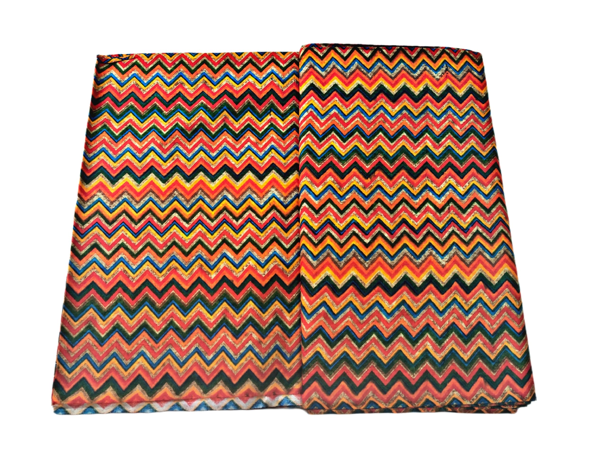 Multicolour Unstitched Cotton Blouse Material – Zig-Zag Pattern Fabric for Women/Girls (Available in 0.8m, 1m, 1.5m) (1 Meter)-picture-22