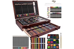 U.S. Art Supply Mega Wood Box Artist Kit