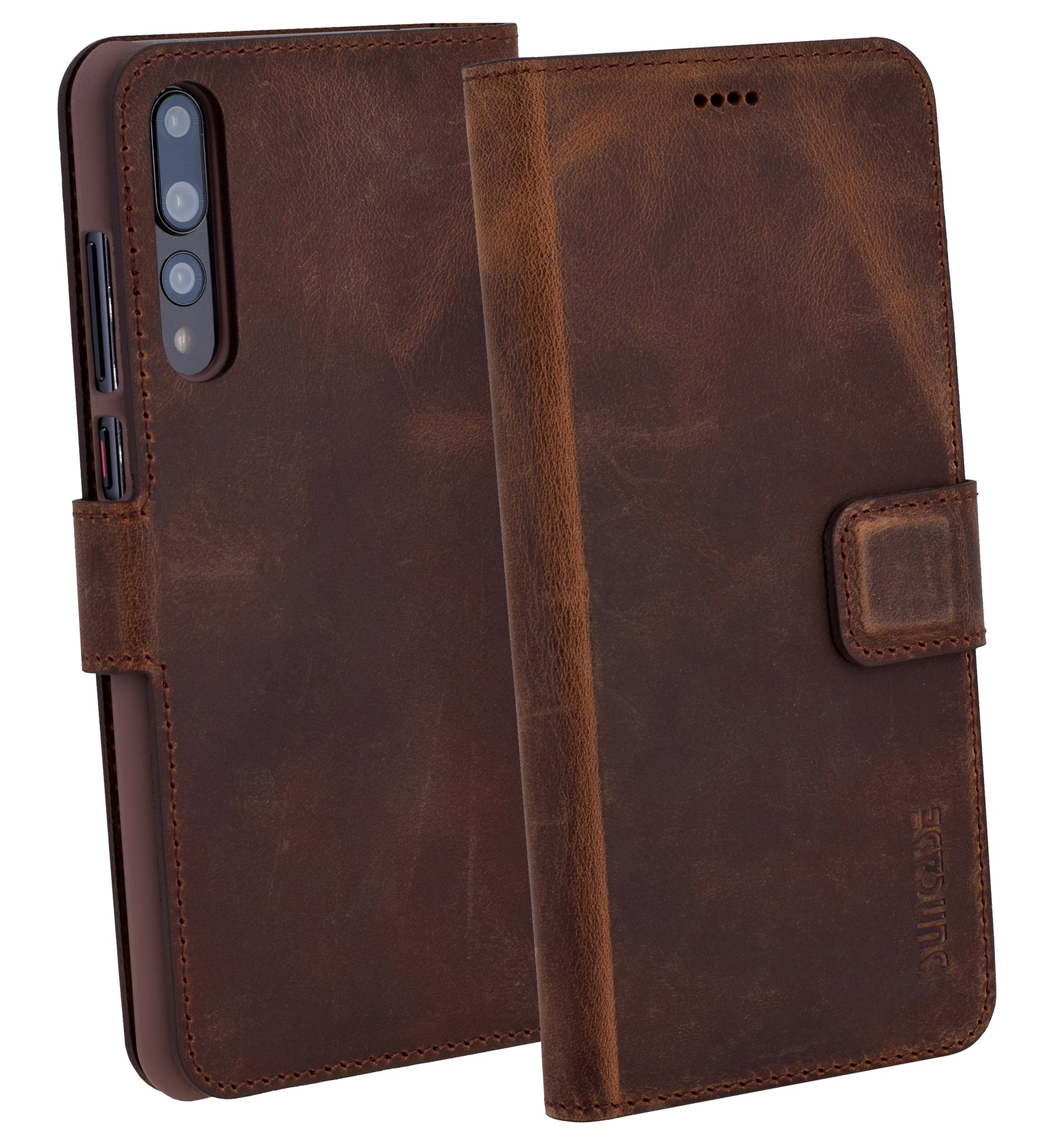 Suncase Custodia Cellulare IN Vera Pelle Protettiva Sottile per Huawei