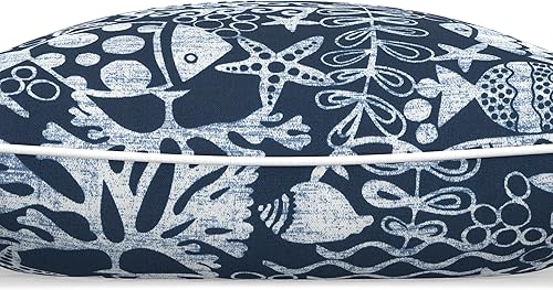 Vista 20 de Pillow Perfect Almohadas de gran tamaño para exteriores/interiores, lumbares - 16.5 x 24.5 pulgadas, azul coral bahía 2 unidades Bahía de Coral Azul