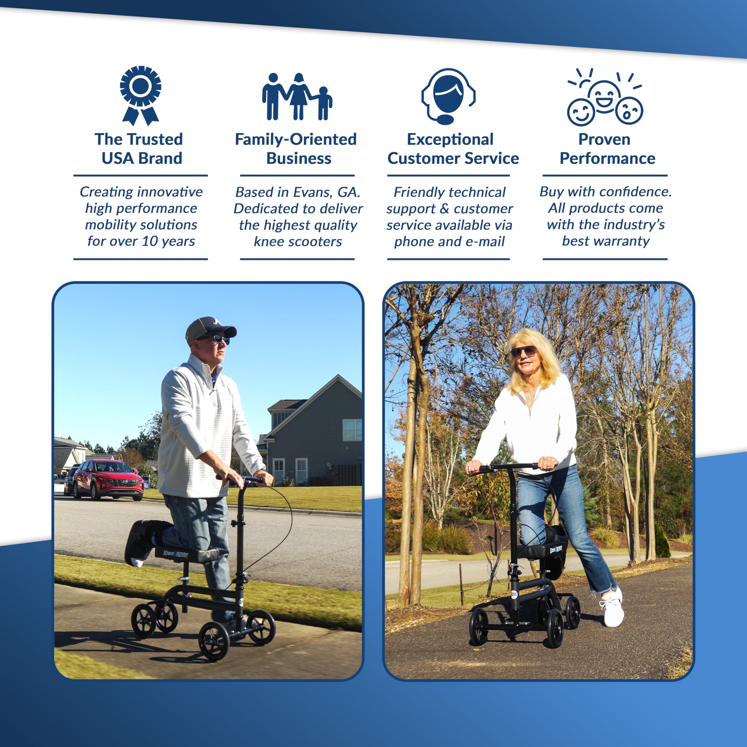 Knee Rover ブラック 4輪歩行器 Economy KneeRover Knee Scooter Black 