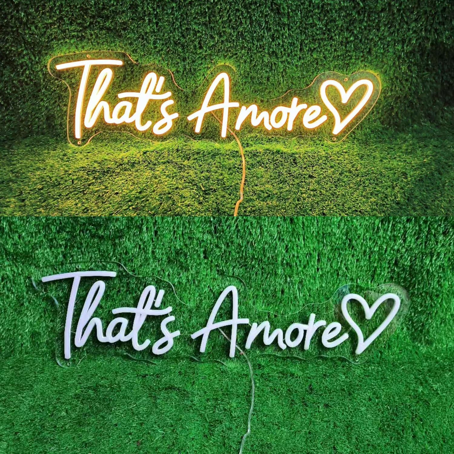 XIMAQIS-That's Amore Neon Sign Custom LED Wedding Decor, Custom Wedding Sign Wall Decor, Neon Wedding Sign Personalized Gifts, Led Sign Wall Decor.Size:24inches-Warm White