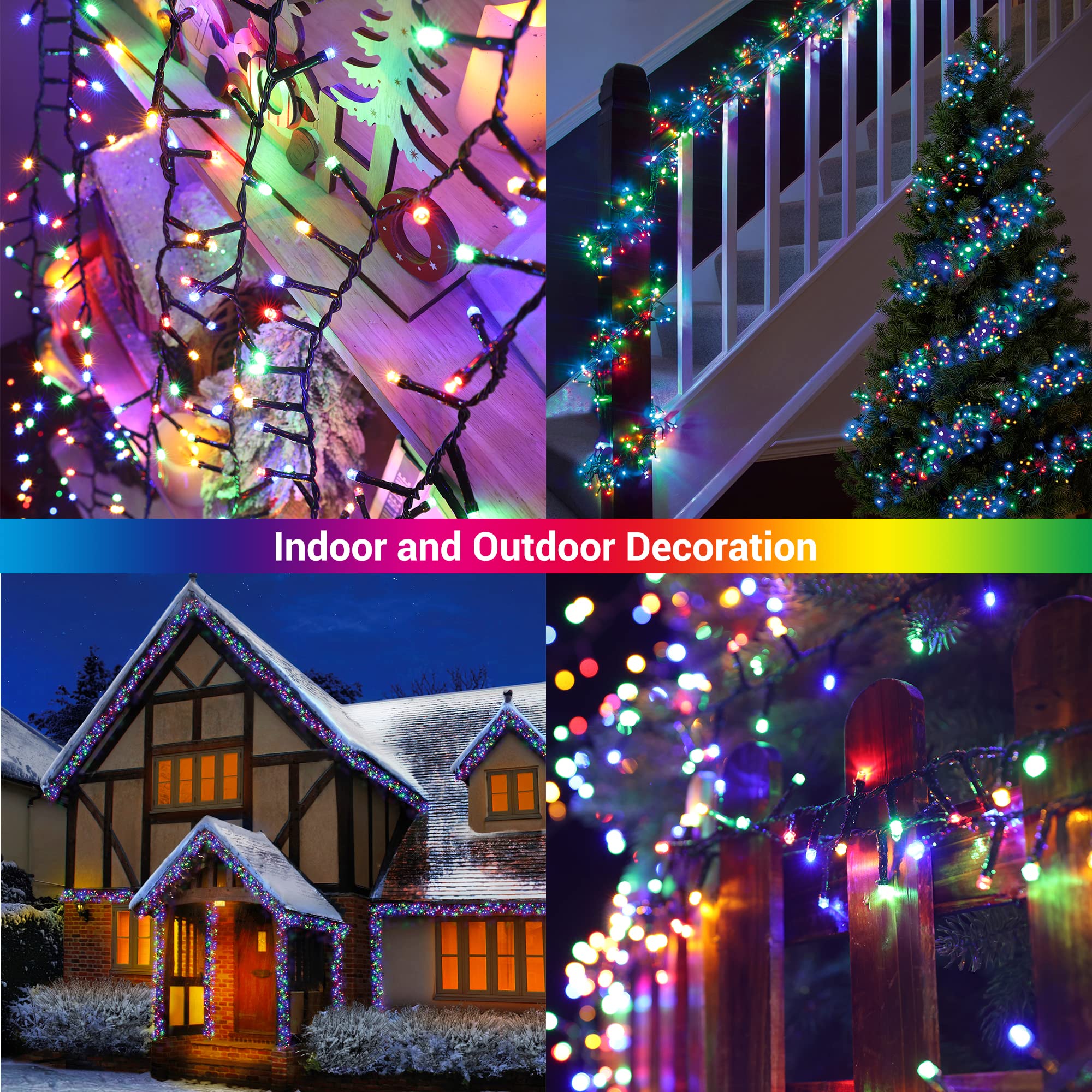 PhilzOps Luci di Natale Esterno 1000 LEDs 25M Catena Luminosa con Spina 8 Modalità Impermeabile Stringa Luci per Natale Halloween Interno Cameretta Nozze Casa Festa Giardino Matrimonio, Multicolore