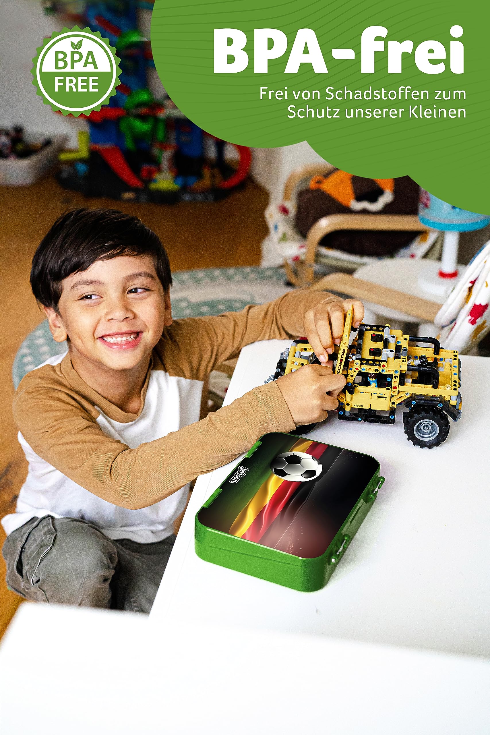 Jarlson® Lunch Box Bambini - Bento Box con 6 Scomparti - Porta Pranzo - Senza BPA - per la Scuola e l'asilo - 850ml