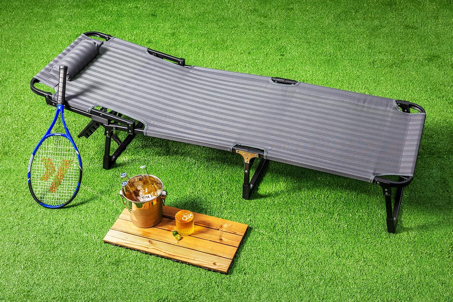 KINGBO Folding Portable Patio Chaise Lounges, Nap Bed, Lawn Recliner, Reclining Patio Lounger Chair, Sunbathing Chair w/Headrest for Indoor & Outdoor : Patio, Lawn & Garden