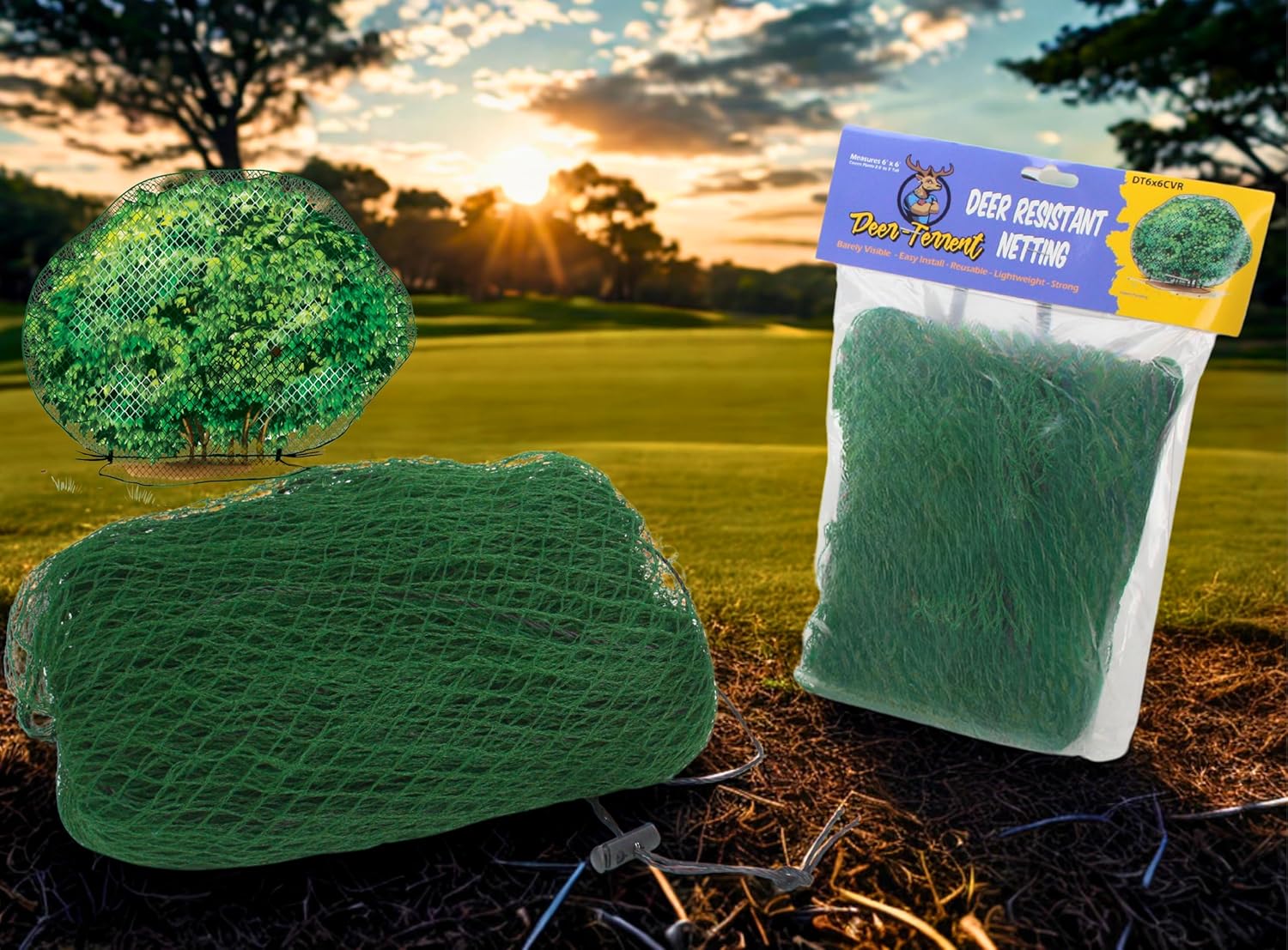 Deer Netting – 3 Pack Heavy Duty Bird Netting, Chicken Coop, Fruit Trees, Plants, Plastic Fence, Bird Screen, Outdoor Cover, Garden Protection, Net Material, Plant Barrier, 6'x6'
