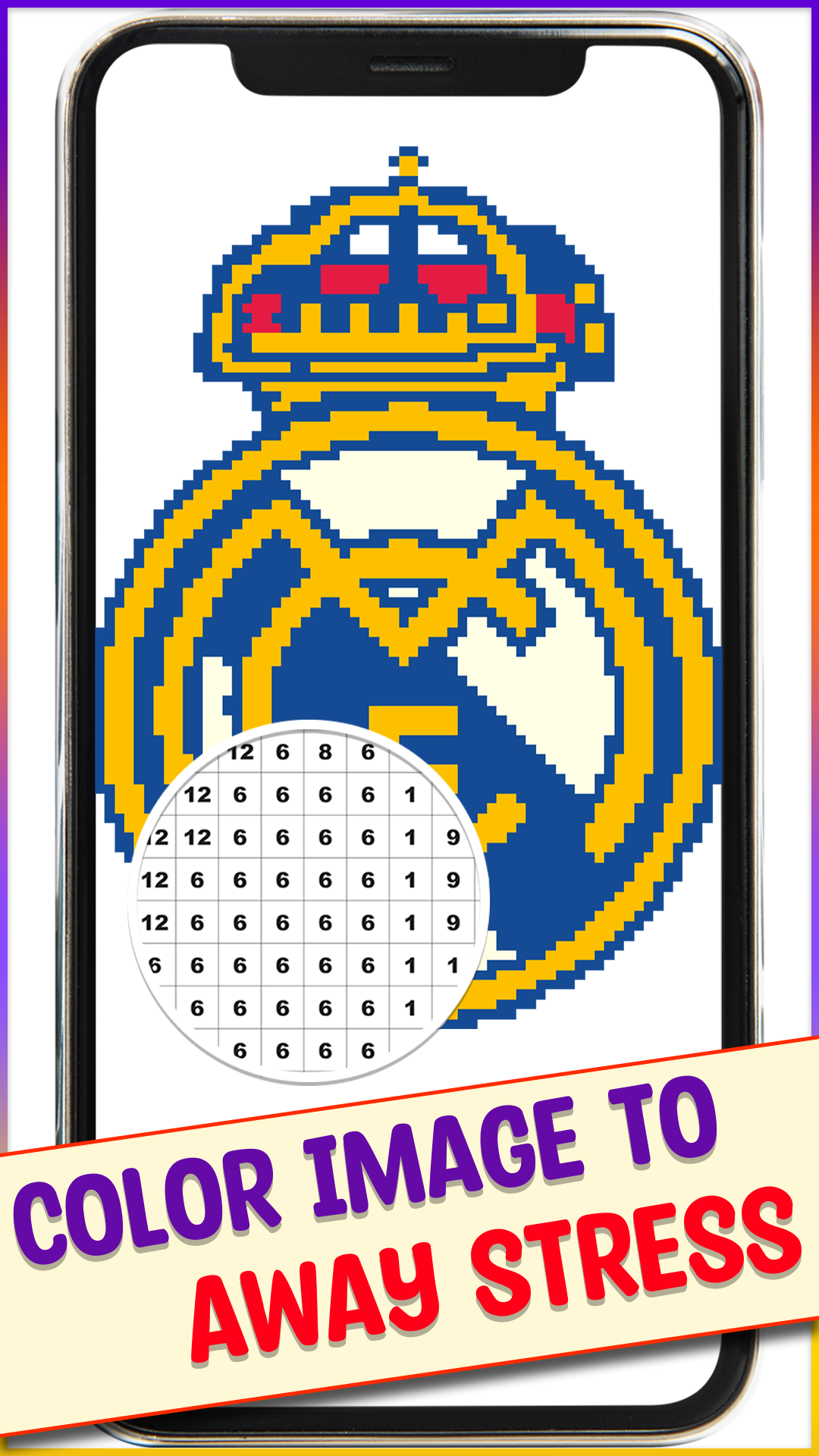 Football Logo Pixel Art Coloring Book pages : Color By Number ...