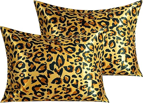 Vista 10 de BEDSUM Paquete de 2 fundas de almohada de satén de seda King para cabello y piel, suaves y lujosas, fundas de almohada con cierre de sobre, 20 x 36