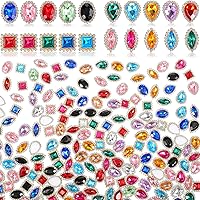 Vista 1 de 200 gemas para manualidades, coser diamantes de imitación, gemas de diamantes de imitación de metal con parte trasera plana, varios colores, formas