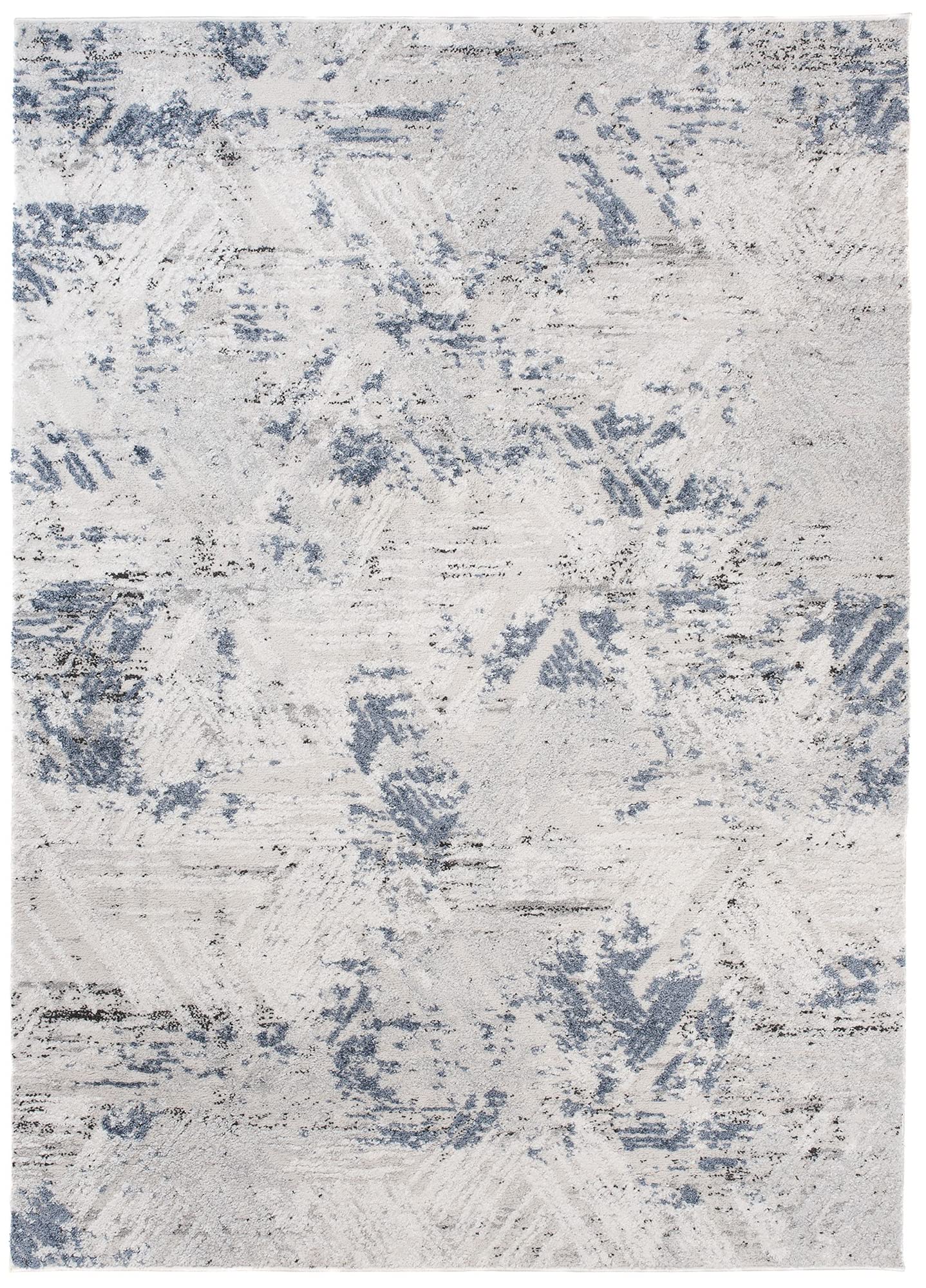 Tapiso Troya dywan z krótkim włosiem, nowoczesny wzór karo, niebieski, do salonu, sypialni, melanż, 160 x 220 cm
