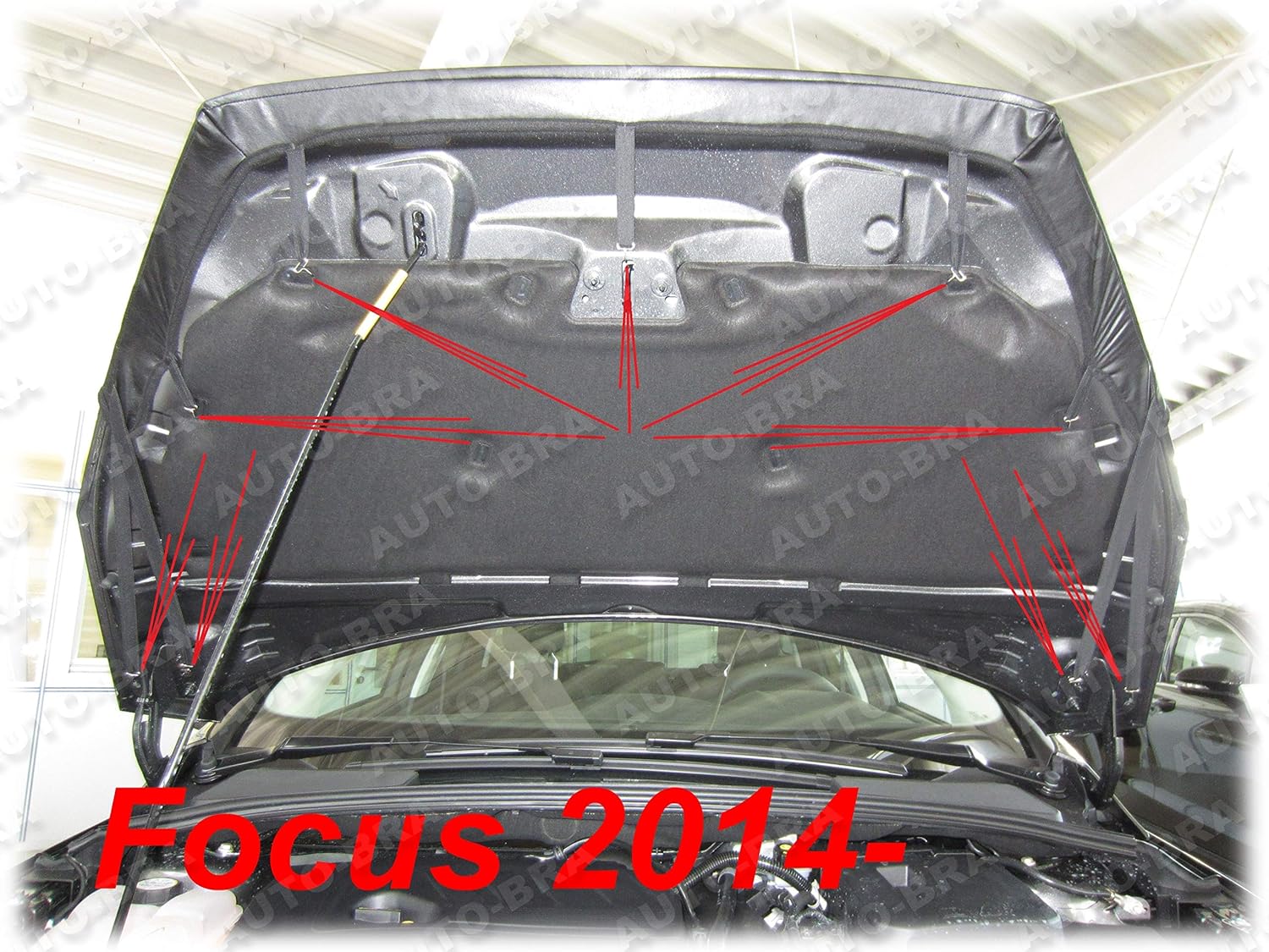 Hood Bra Front End Nose Mask Compatible with Ford Focus 4 IV 2014-2018 Bonnet Bra STONEGUARD Protector Tuning