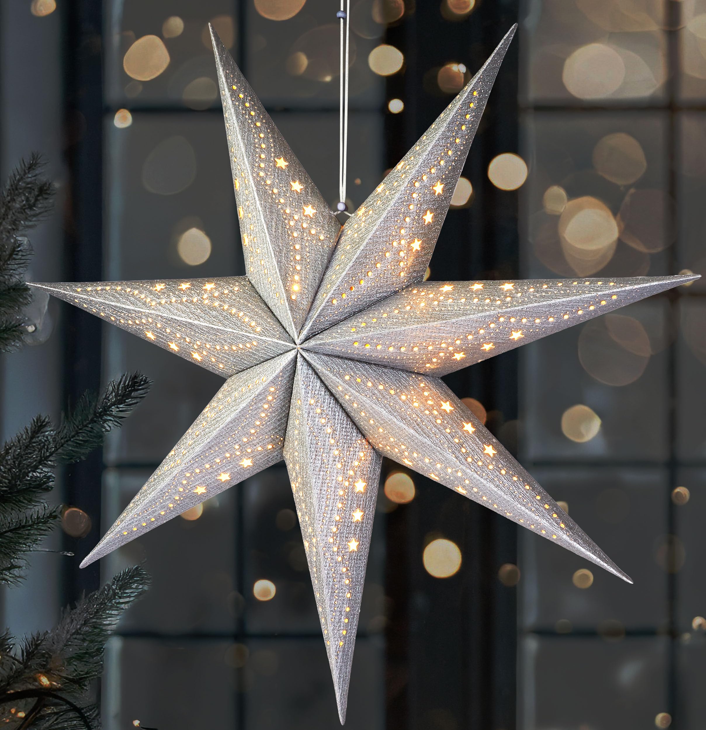 Stella Di Natale Herrnhuter 58 Cm Con Timer E Batteria – Pieghevole, Per Esterni, 3D