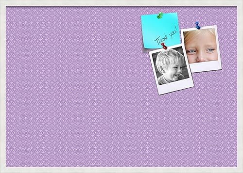 Miniatura 170 de PinPix Tablero de anuncios de corcho de 12 x 12 pulgadas. Este tablero decorativo enmarcado viene con diseño de círculos B W y un marco blanco