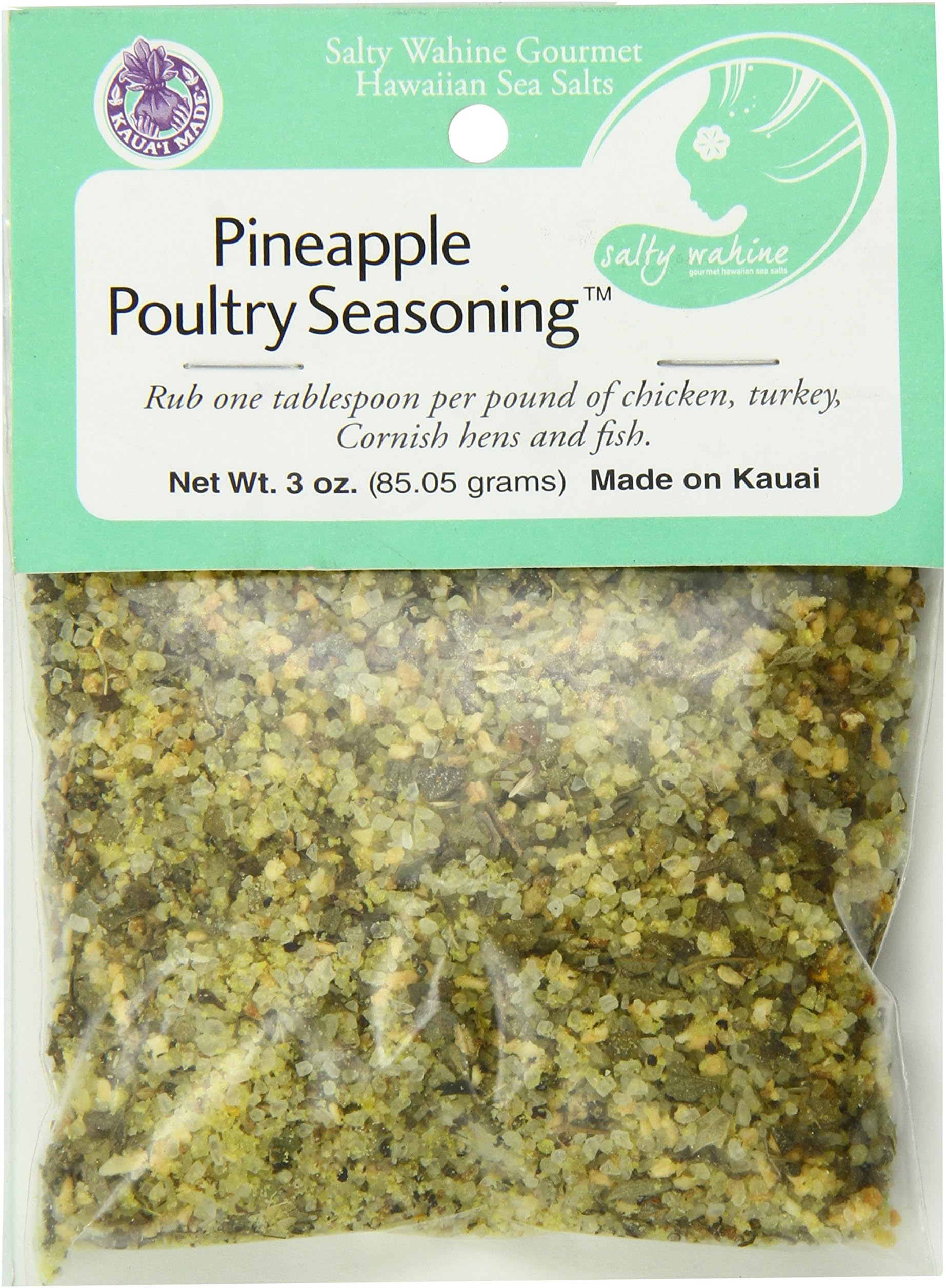Salty Wahine Gourmet Hawaiian Sea Salts Pineapple Poultry Seasoning, 3 Ounce