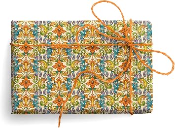 Kartos Flores Italian Wrapping Paper, Folded