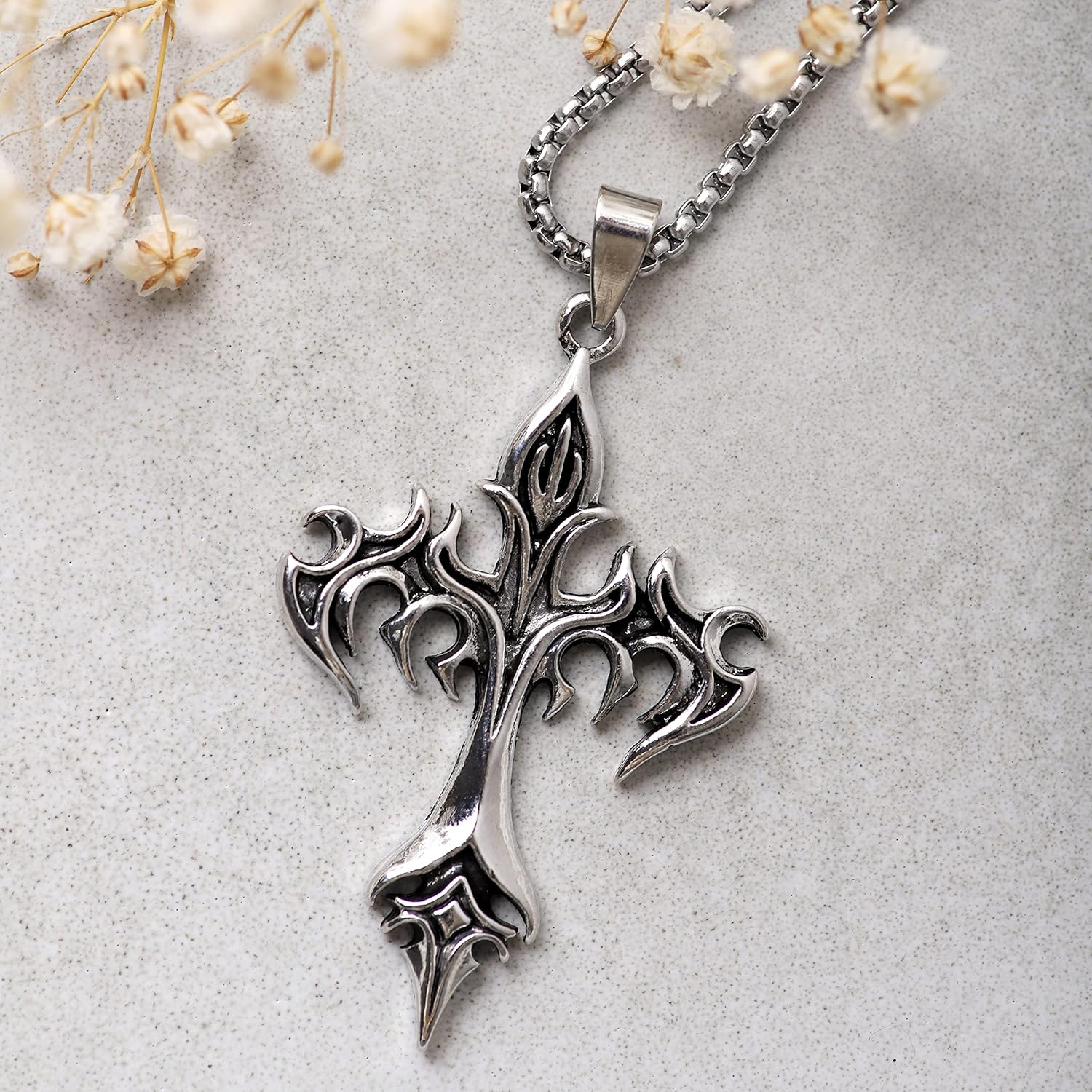Sacina Gothic Cross Necklace, Goth Emo Punk Grunge Necklace, Costume Jewelry, Halloween Christmas Goth Jewelry Gift for Women - Image 7