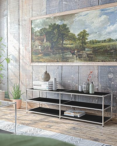 Miniatura 7 de Estante de almacenamiento de metal, estantes de almacenamiento ajustables de 3 niveles, muebles modernos para el hogar, organizador de metal