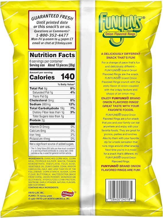 Funyuns Onion Flavored Rings, 6 oz. Bag