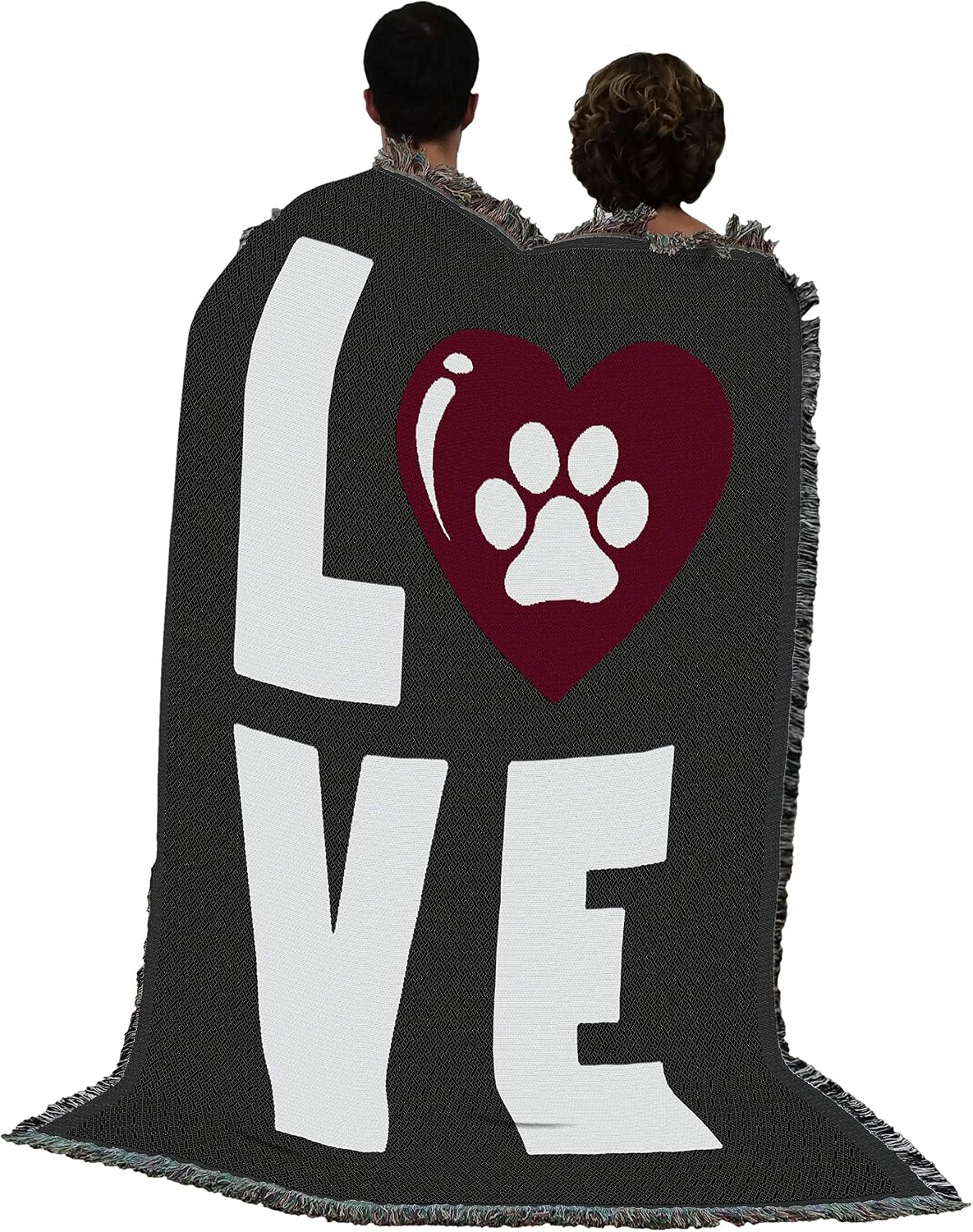 Pure Country Weavers Love My Paw Babies Blanket - Gift for Dog Lover - Tapestry Throw Woven from Cotton - Made in The USA (72x54)