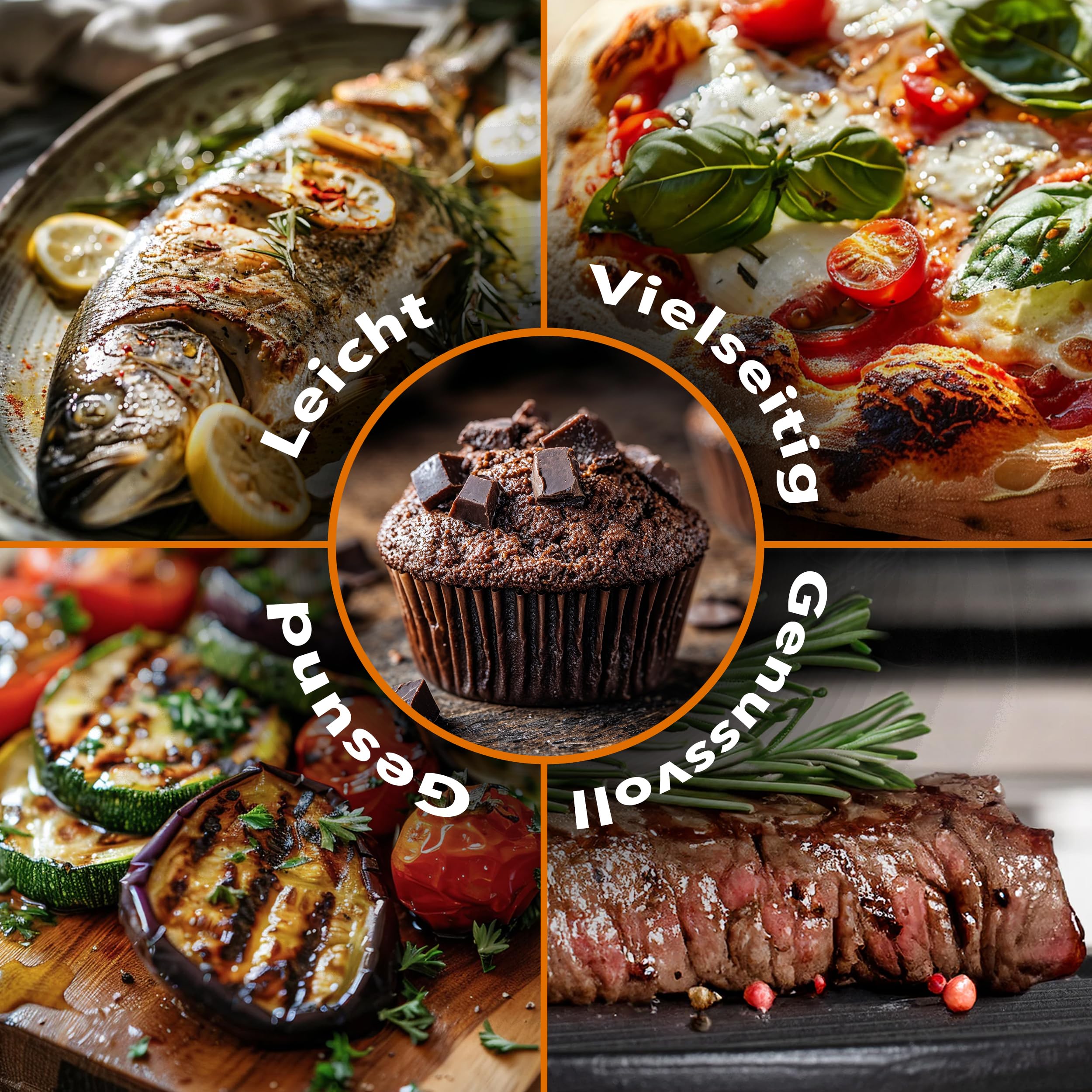 PizzaAirfryer400 silber - 12 in 1 Multifunktionsofen, Pizzaofen, 400 °C, tragbar, Grillen, Pizza, Air Fryer, Backen, XXL Zubehör, Indoor, Steinofenplatte, Gusseisenblech