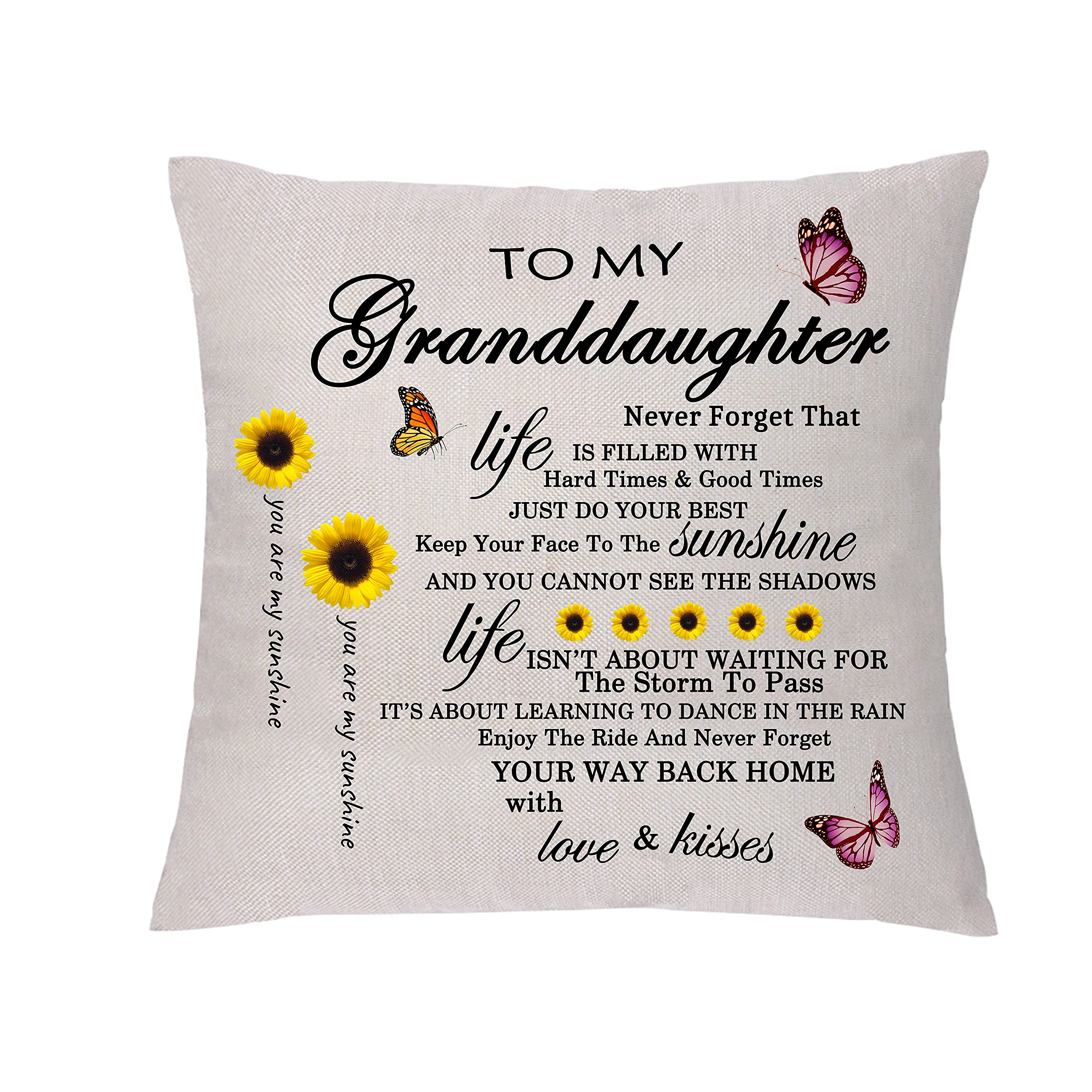 Granddaughter Hug Cushion Covers Birthday Inspirational Gift Throw Pillow  Case Graduation Long Distance Encourage Keepsakes Linen Pillowcase Home
