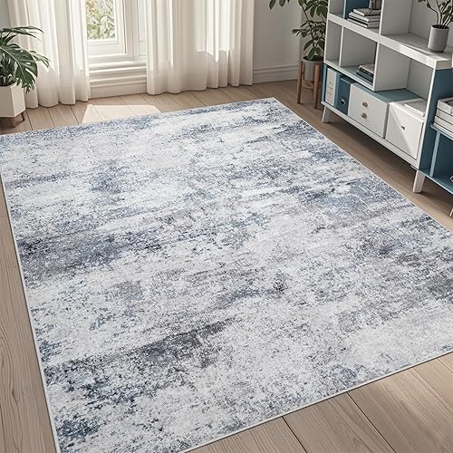 Miniatura 34 de Alfombras de área de 9 x 12 pies para sala de estar, lavables: Alfombra grande abstracta para comedor, dormitorio, alfombra antideslizante de 9 por