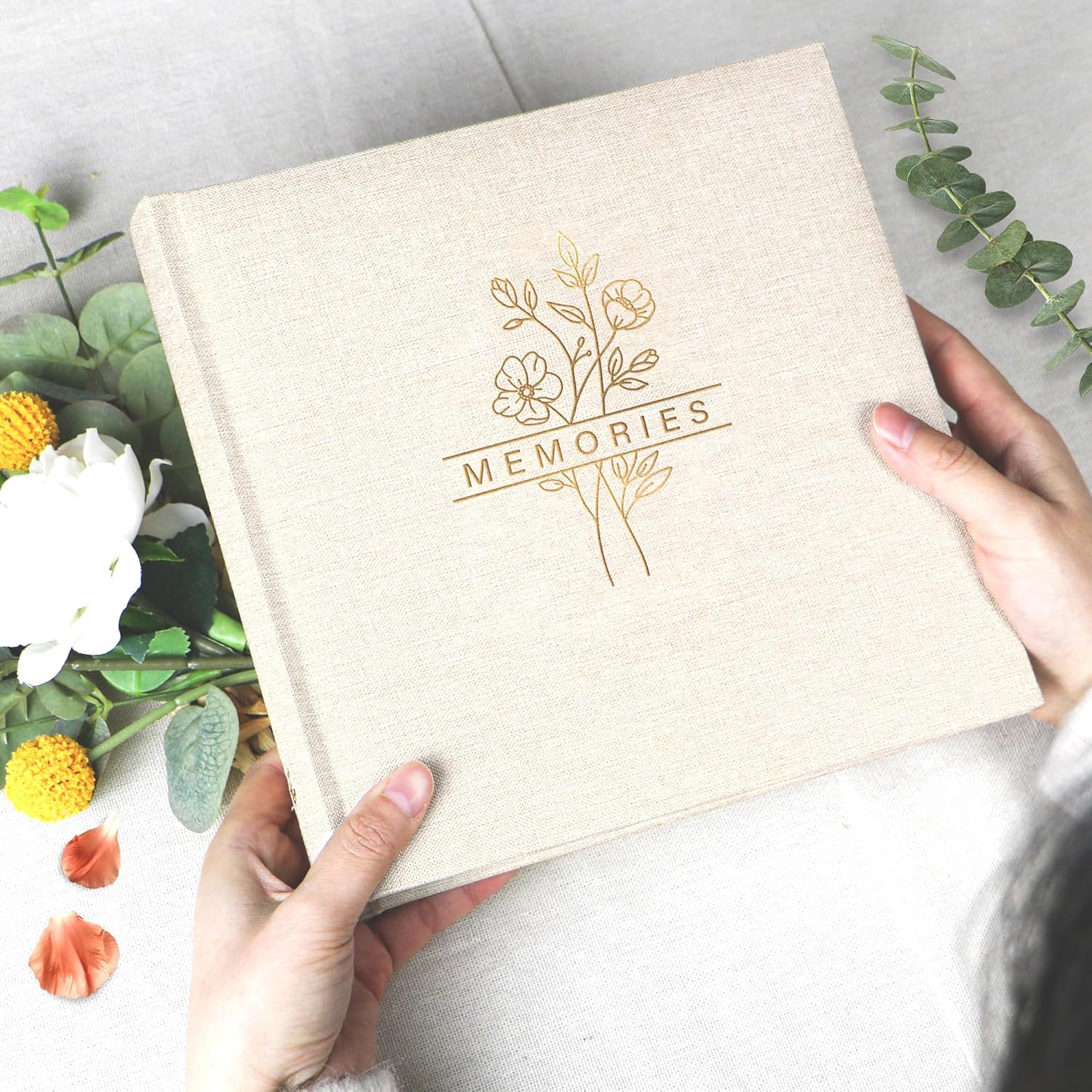 Holoary Photo Album 4x6 200 Photos with Writing Area, 200 Pockets Picture Album, Linen Fabric Cover Big Picture Book for Photos, 4x6 Photo Albums for Memories Family Weddings Travel(Beige) - Image 8