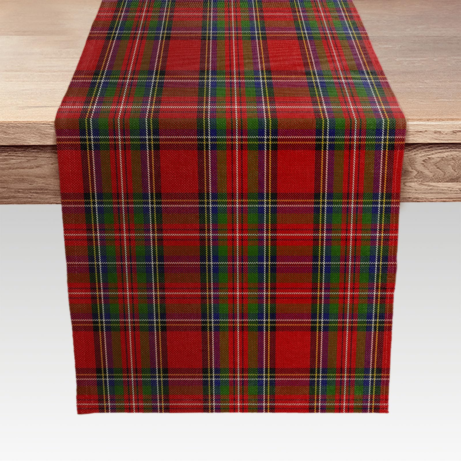 Red and Green Buffalo Check Plaid Christmas Table Runner 72 Inches Long, Linen Seasonal Winter Christmas Xmas Holiday Farmhouse Style Table Runner for Dresser, Living, Kitchen, Decoration 13x72inch