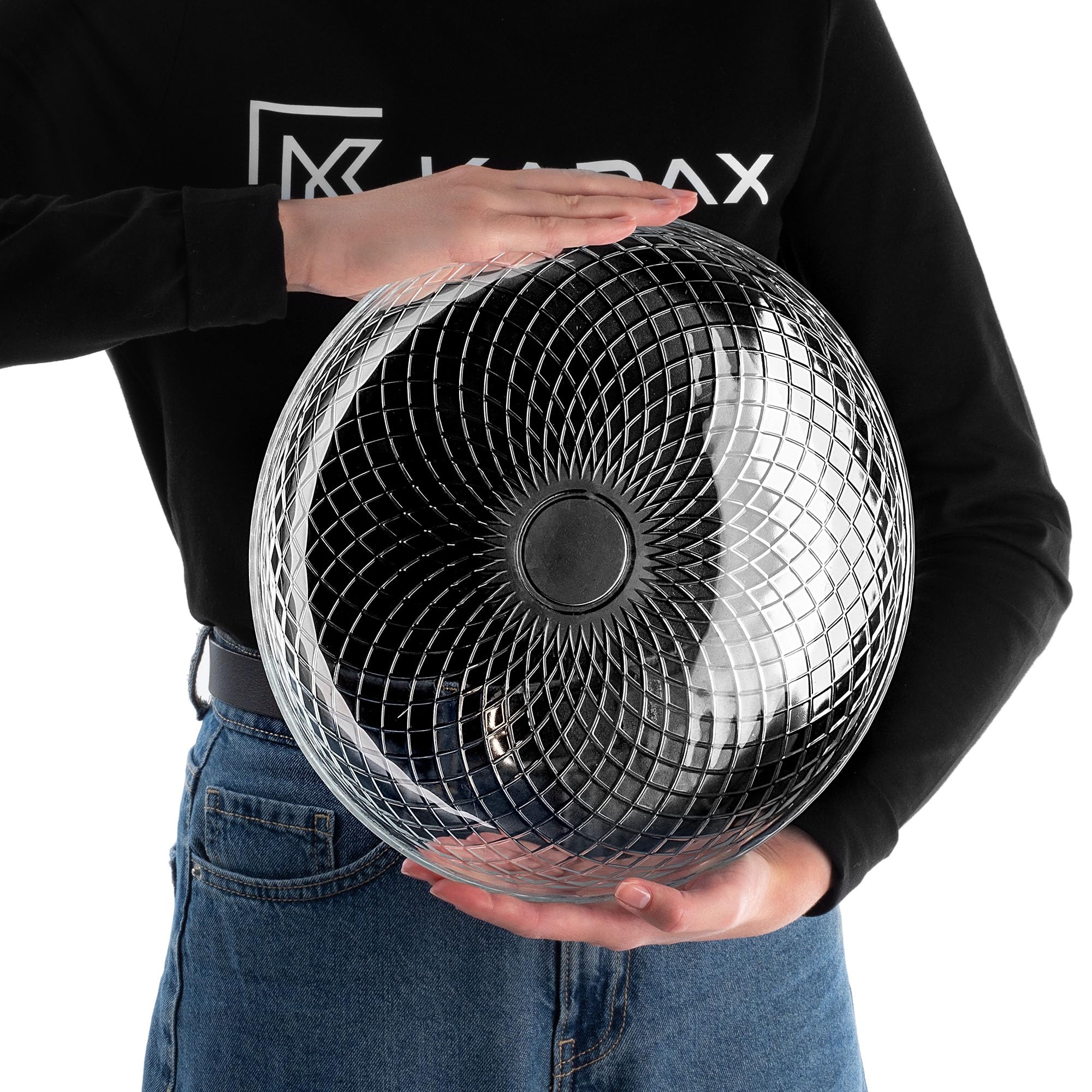 KADAX Lot de 6 assiettes rondes en verre transparent de 30 cm, grandes assiettes de service en verre, idéales comme assiettes à dessert, assiettes plates ou assiettes de présentation